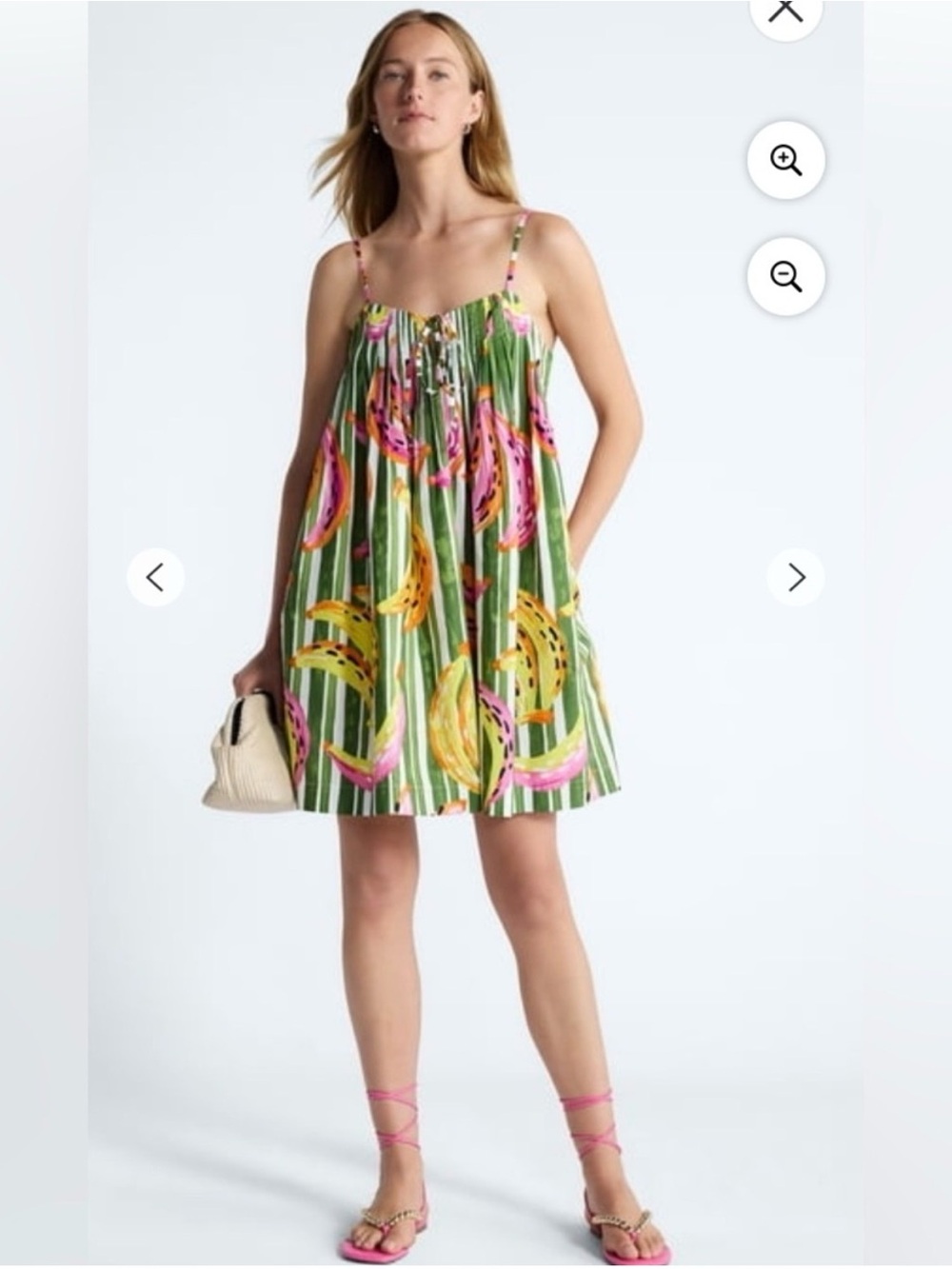 Free Assembly Banana Print Cotton Sun Dress NWT Medium